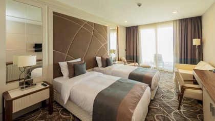 Hotel room with modern interior